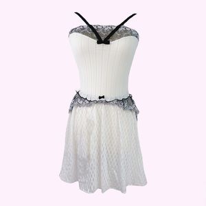 🪞🕯Japanese Brand Pointelle floral lace argyle slip dress